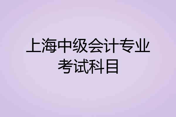 上海中级会计专业考试科目