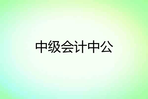 中级会计中公