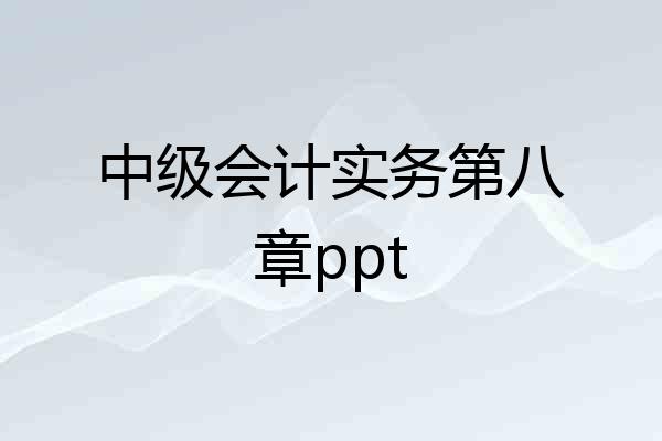 中级会计实务第八章ppt