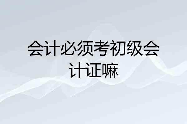 会计必须考初级会计证嘛