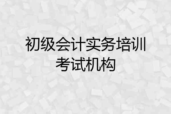 初级会计实务培训考试机构