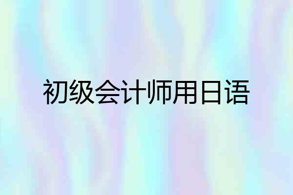 初级会计师用日语