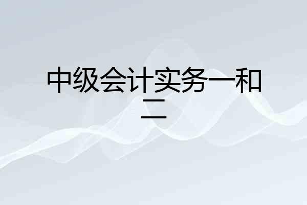 中级会计实务一和二