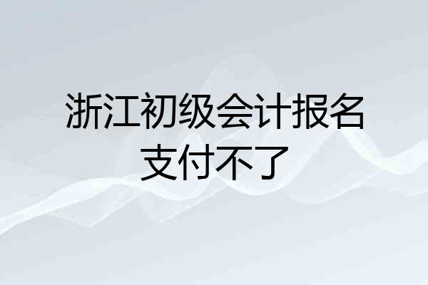 浙江初级会计报名支付不了