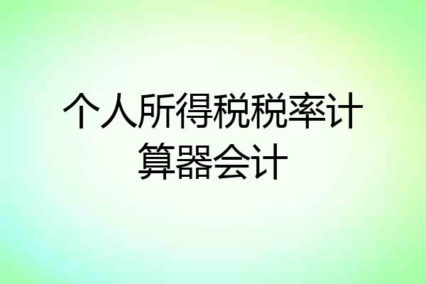 个人所得税税率计算器会计