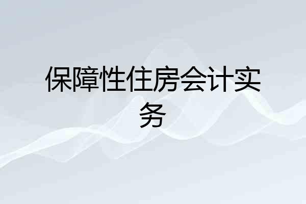 保障性住房会计实务