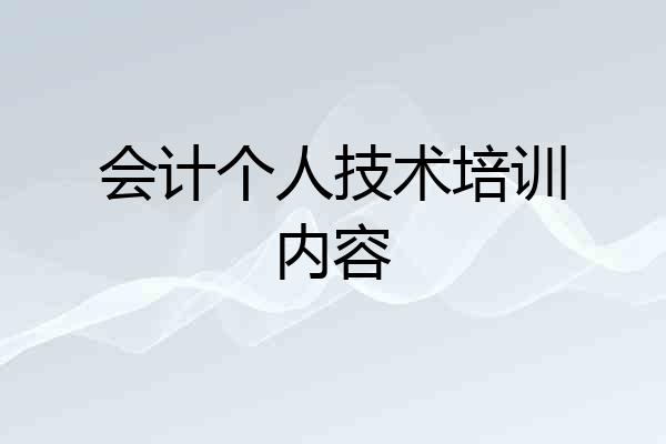 会计个人技术培训内容
