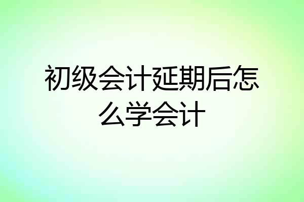 初级会计延期后怎么学会计