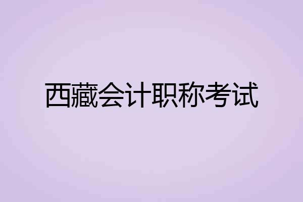 西藏会计职称考试