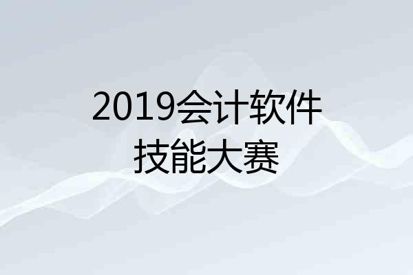 2019会计软件技能大赛