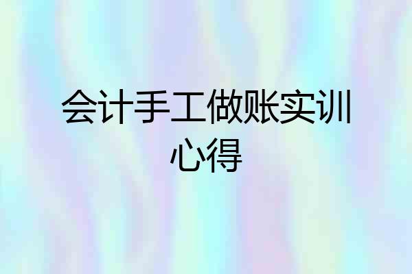 会计手工做账实训心得