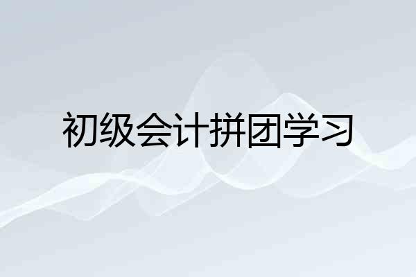 初级会计拼团学习