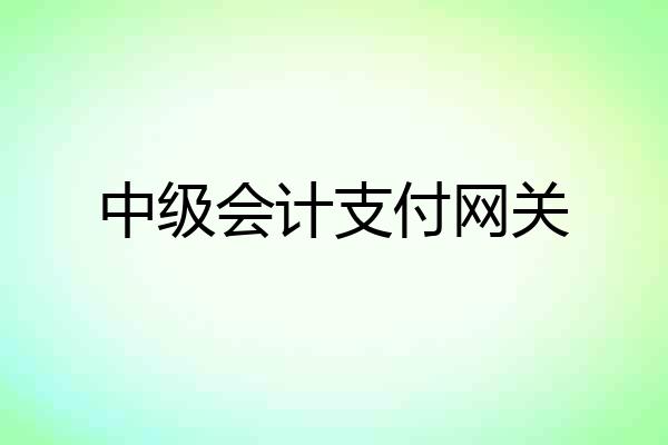 中级会计支付网关