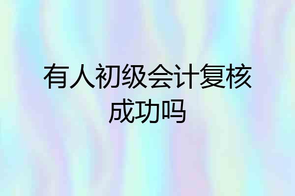 有人初级会计复核成功吗