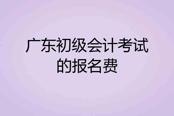 广东初级会计考试的报名费