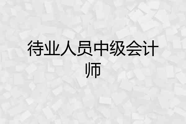 待业人员中级会计师