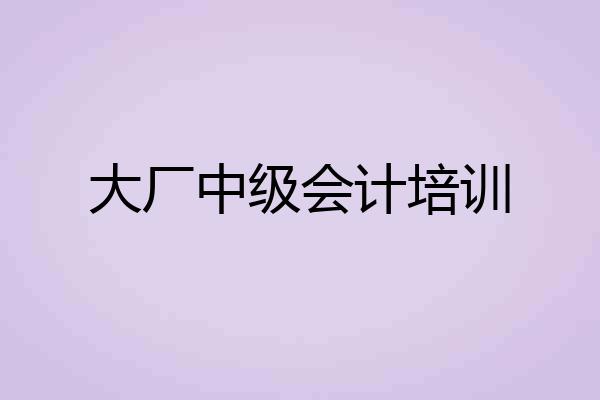 大厂中级会计培训