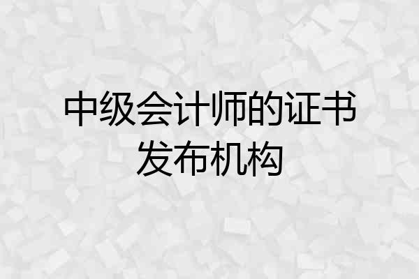 中级会计师的证书发布机构