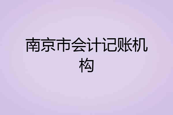南京市会计记账机构