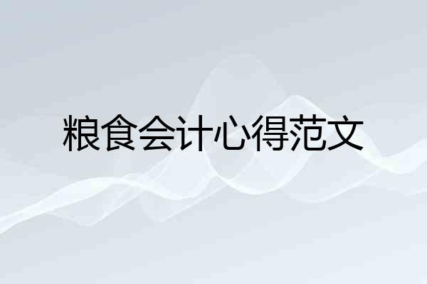 粮食会计心得范文