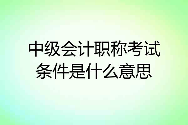 中级会计职称考试条件是什么意思