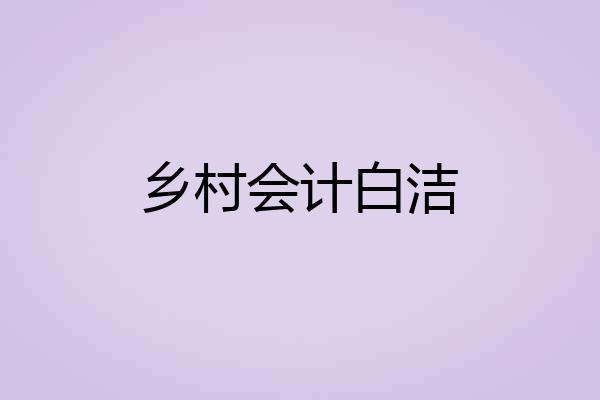 乡村会计白洁