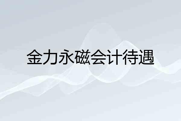 金力永磁会计待遇