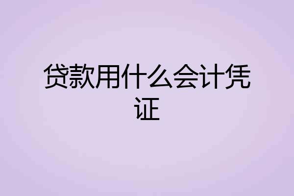 贷款用什么会计凭证