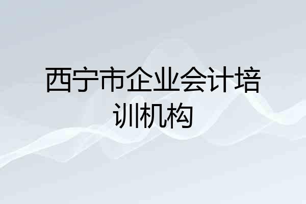 西宁市企业会计培训机构