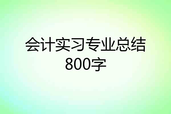 会计实习专业总结800字