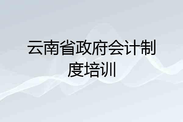 云南省政府会计制度培训