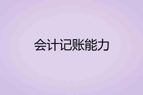 会计记账能力