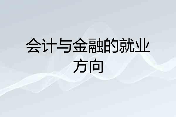 会计与金融的就业方向