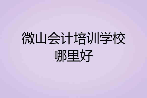 微山会计培训学校哪里好