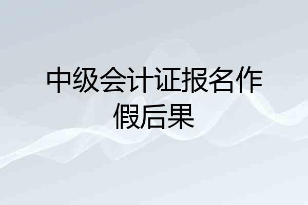 中级会计证报名作假后果