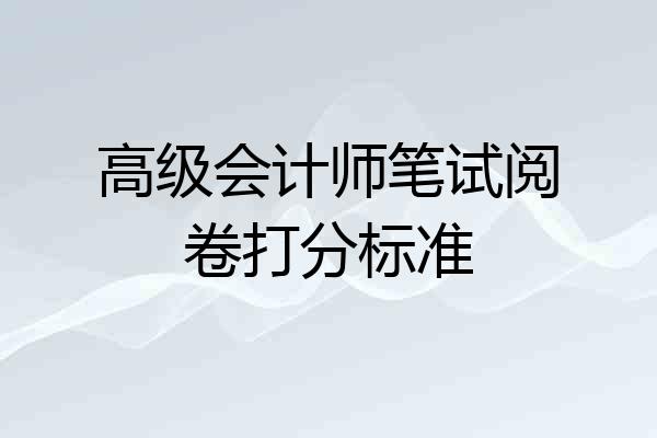 高级会计师笔试阅卷打分标准