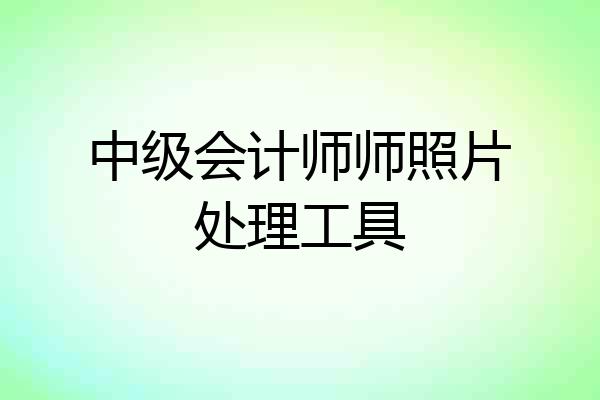 中级会计师师照片处理工具