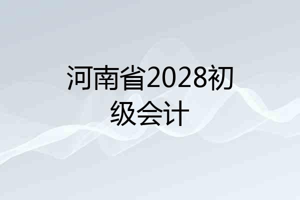 河南省2028初级会计