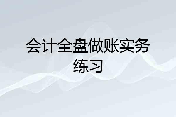 会计全盘做账实务练习