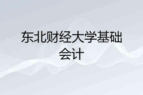 东北财经大学基础会计
