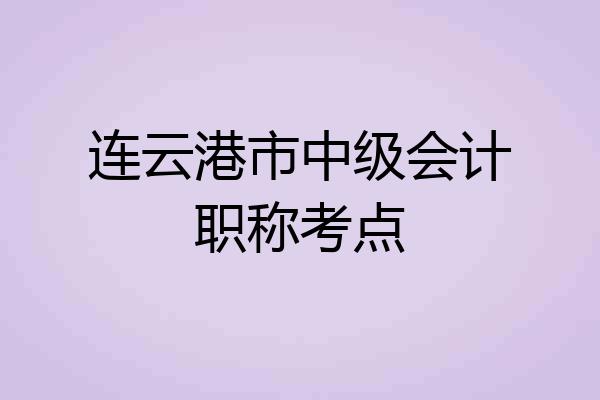 连云港市中级会计职称考点