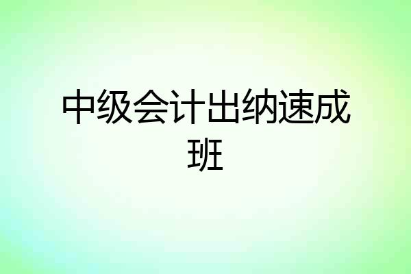 中级会计出纳速成班