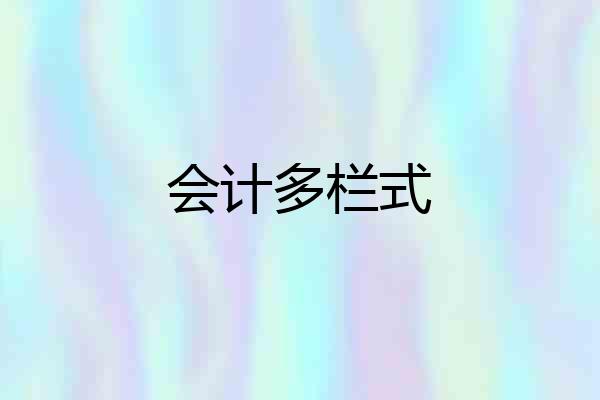 会计多栏式