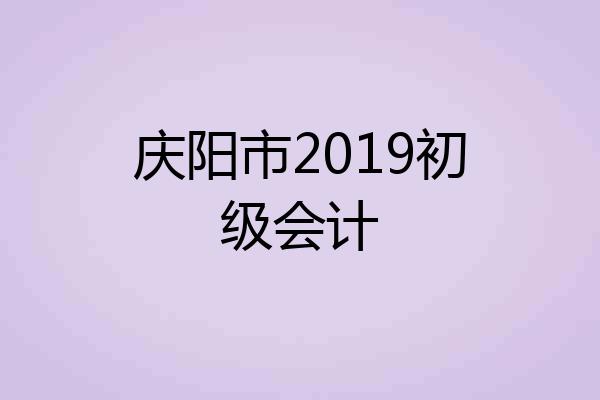 庆阳市2019初级会计
