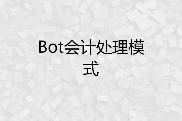 Bot会计处理模式