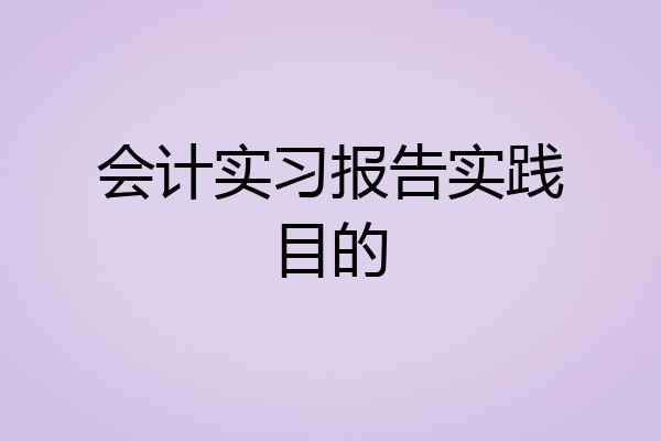 会计实习报告实践目的