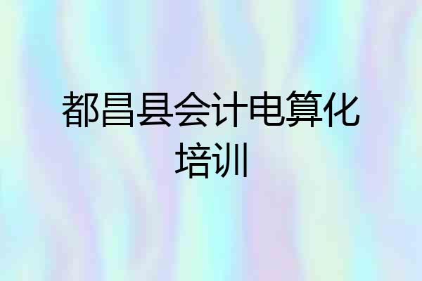 都昌县会计电算化培训