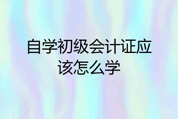 自学初级会计证应该怎么学
