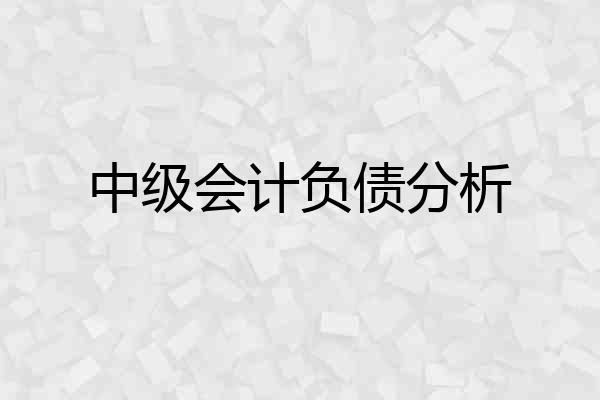 中级会计负债分析