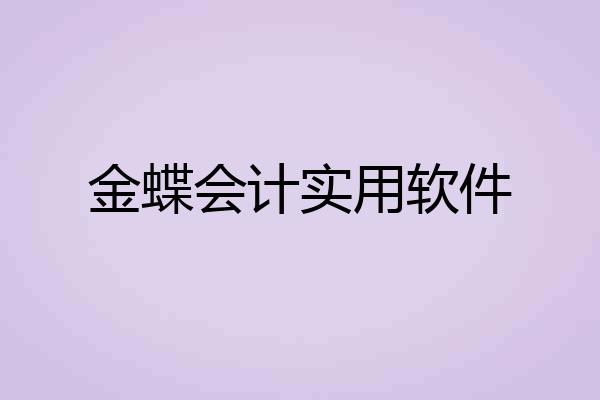 金蝶会计实用软件